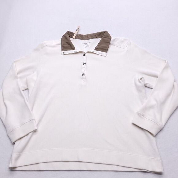 Karen Scott Long Sleeve Casual Pullover Sweatshirt Womens Size L White Brown - Picture 2 of 8